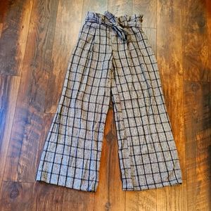 Bohme wide leg plaid trousers
